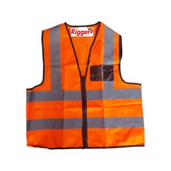 Vests Reflective Flu Orange Zip Pocket O-l Large