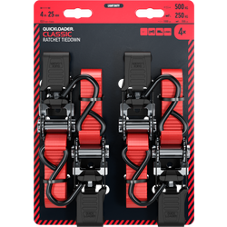 Ruwag Luggage Strap Auto QUICK Loader Classic 500 Kg 4 M X 25 Mm 4-pack