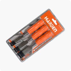 HARDEN 3pcs Orange Circular Handle Wood Chisel Set