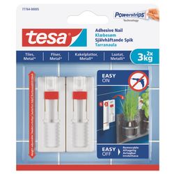 TESA Adhesive Nail Adjustable 3kg - Tiles 2 Hooks/ 3 Strips (ip 8)