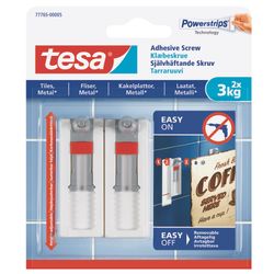 TESA Adhesive Screw Adjustable 3kg - Tiles 2 Hooks/ 3 Strips (ip 6)