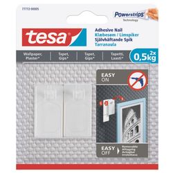TESA Adhesive Nail 0,5kg - Sensitive Surface 2 Hooks/ 3 Strips