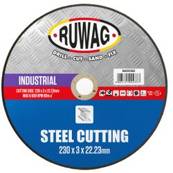 RUWAG 230mm Steel Abrasive Cutting Disc (25/box) /ea