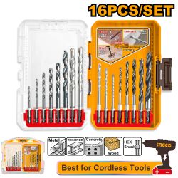 Drill Bit Set Metal Mas Wood 16 Pcs Plas Case