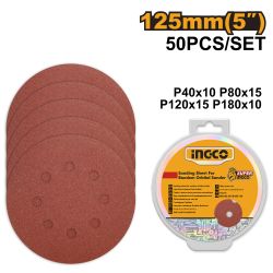 INGCO Sand Sheet Ran/orb, 50pc 125mm