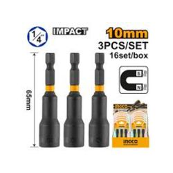 INGCO Magnetic Nut Setter 10mm 3pc 16 In Display Box