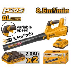 INGCO 20v Ps+ C/l Blower X2 2.0ah + Charger