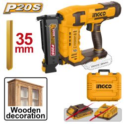 INGCO 20v Ps+ C/l Brad Nailer + Acc