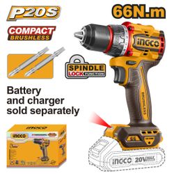 INGCO 20v Ps+ C/l Drill 66nm B/l No B/c