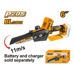 INGCO 20v Ps+ C/l Mini Chain Saw 6inch Bar