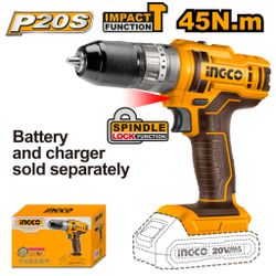 INGCO 20v Ps+ C/l Drill Impact 45nm + Acc