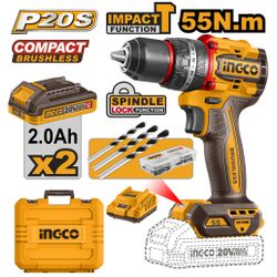 INGCO 20v Ps+ C/l Drill Impact B/l 55nm 47p Kit