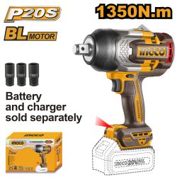 INGCO 20v Ps+ C/l B/l Impact Wrench 3/4 No B/c Box