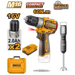INGCO 16v Ps+ C/l Drill/home Combo 2pcs Kit