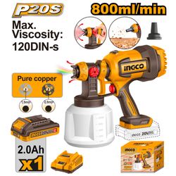 20v Ps+ C/l Spray Gun Incl Ass 5pcs Kit 1bat