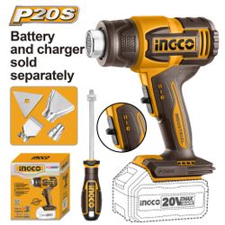 20v Ps+ C/l Heat Gun +acc 3pcs No B/c