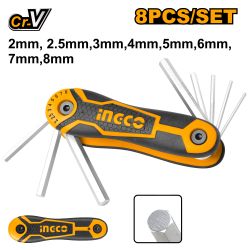 INGCO A/key 8pc Knife 2.0-8.0mm Crv