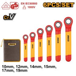 INGCO Ratchet Box Wrench Set Vde/gs 10-19mm 6pc