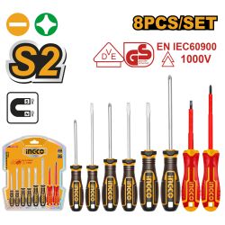 INGCO S/driver S2 Set Ph&slotted Cr-v 8pc