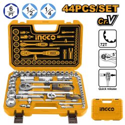 INGCO Socket Set 1/4+1/2 44pc Bmc