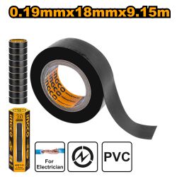 INGCO Tape Insul 9.15mx18x0.19mm Blk P/10