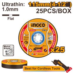 INGCO Disc Cut Metal Abrasive U/thin 115 Set 25pc