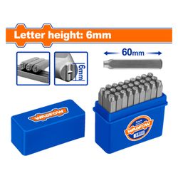 WADFOW Punch Letter Set A-z 6x60mm 27pcs