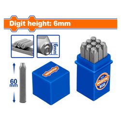 WADFOW Punch Digit Set 0-9 6x60mm 9pcs