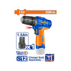 WADFOW 12v Ps+ C/l Drill 20nm Usb Type -c + 1.5ah Bat