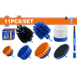 WADFOW Brush Cleaning Set + Hndl 1/4 Hex 2 To 3.5 11pcs