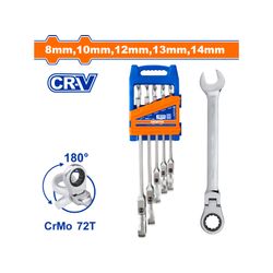 WADFOW Spanner Ratchet Flex Set Cr-mo 8-14mm 5pcs