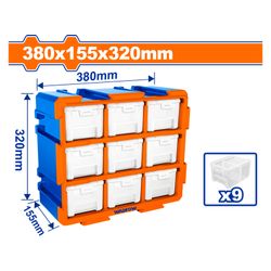 WADFOW Storage Tower Set 380x155x320mm Bin 9pcs