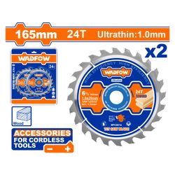 WADFOW Blade Tct Wood U/thin 24t 165mm 2pcs