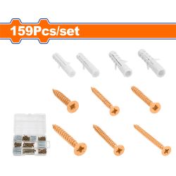 WADFOW Screw Chipboard & Anchor Acc Set 5-8mm 159pcs