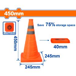 WADFOW Traffic Cone Collapsible 24.5x24.5x45cm