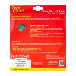 TORK CRAFT Fibre Disc 180mm 24 Grit 5 Pack