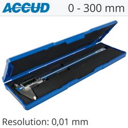 ACCUD Dig. Caliper 300mm 0.03mm Acc. Metal Cover S/steel 0.01mm Res.