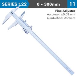 ACCUD Vernier Caliper 300mm 0.03mm Acc. Fine Adj. 0.02mm Grad. S/steel