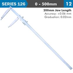 ACCUD Vernier Caliper 500mm 0.06mm Acc. 200mm 0.02mm Grad S/steel