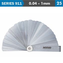 ACCUD Feeler Gauge 75mm 0.04-1.00mm 25leaves Din2275