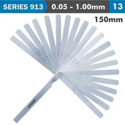 ACCUD Long Feeler Gauge 150mm 0.05-1.00 13 Leaves Din2275