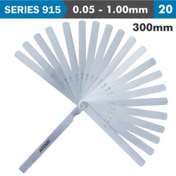 ACCUD Long Feeler Gauge 300mm 0.05-1.00 20 Leaves Din2275