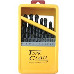 TORK CRAFT Drill Bit Set 25pce Roll Forged Metal Case