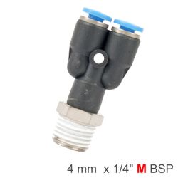 AIRCRAFT Pu Hose Fitting Y Joint 4mm-1/4 M