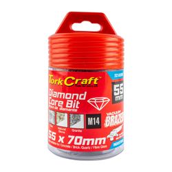 Diamond Core Bit 55mm X 50mm M14 X 70mm Vacuum Brazed