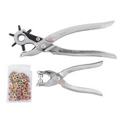 TORK CRAFT Leather Hole Punch & Grommet Setting Tool Kit C/w 100pc Eyelets 5mm