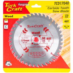 TORK CRAFT Blade Tct 170 X 40t 20-16mm General Purpose Combination