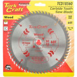 TORK CRAFT Blade Tct 185 X 60t 20/16 General Purpose Cross Cut
