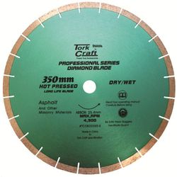 TORK CRAFT Diamond Blade 350x25.4mm Asphalt Hot Pressed Segmented Tar