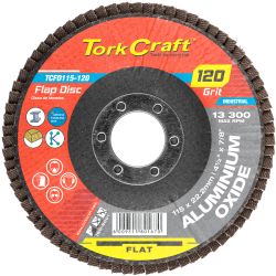 TORK CRAFT Flap Sanding Disc 115mm 120 Grit A/o